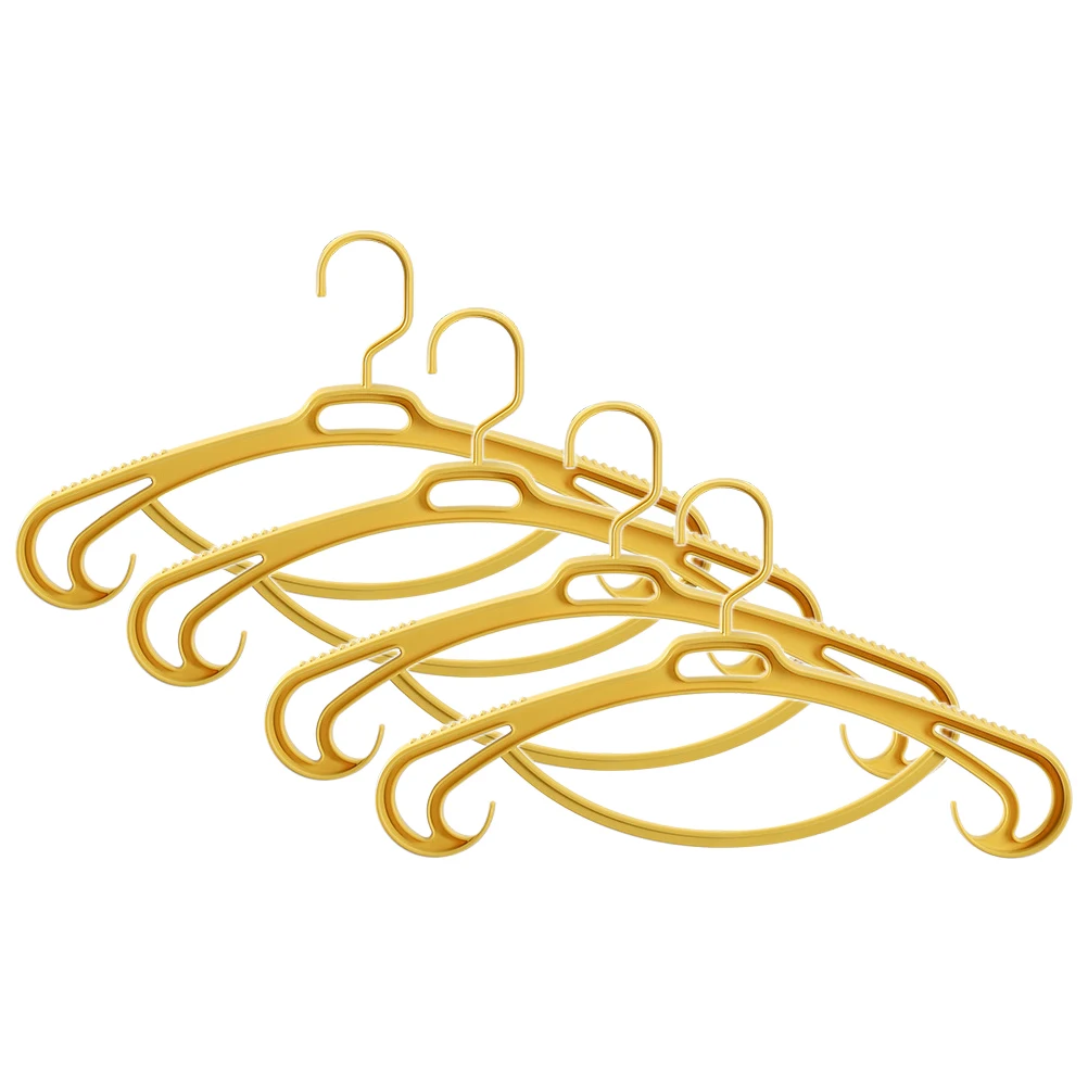 

4 Pcs Seamless Hanger Nonslip Design Hangers Plastic Clothes Heavy Reliable Non-slip Coat Household Simple