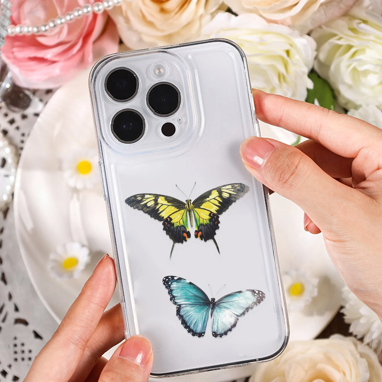 50Pcs Colorful Butterfly Graffiti Stickers Scrapbooking Collage Material Decorate Guitar Frame Wall DIY Waterproof Stickers