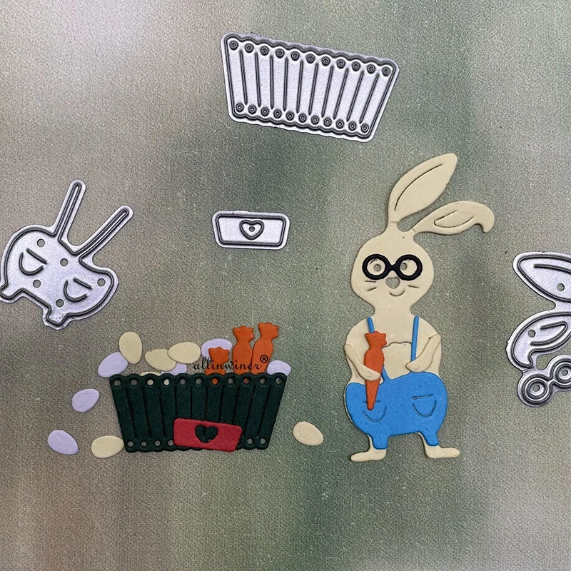 New Easter bunny carrot basket Metal Cutting Dies for DIY Scrapbooking Album Paper Cards Decorative Crafts Embossing Die Cuts