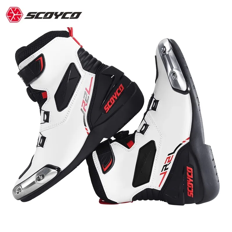 SCOYCO Motorcycle Riding Boots Rally Boots Motorcycle Drop Shoes Rider Race Road Racing Shoes Men's All Season R3