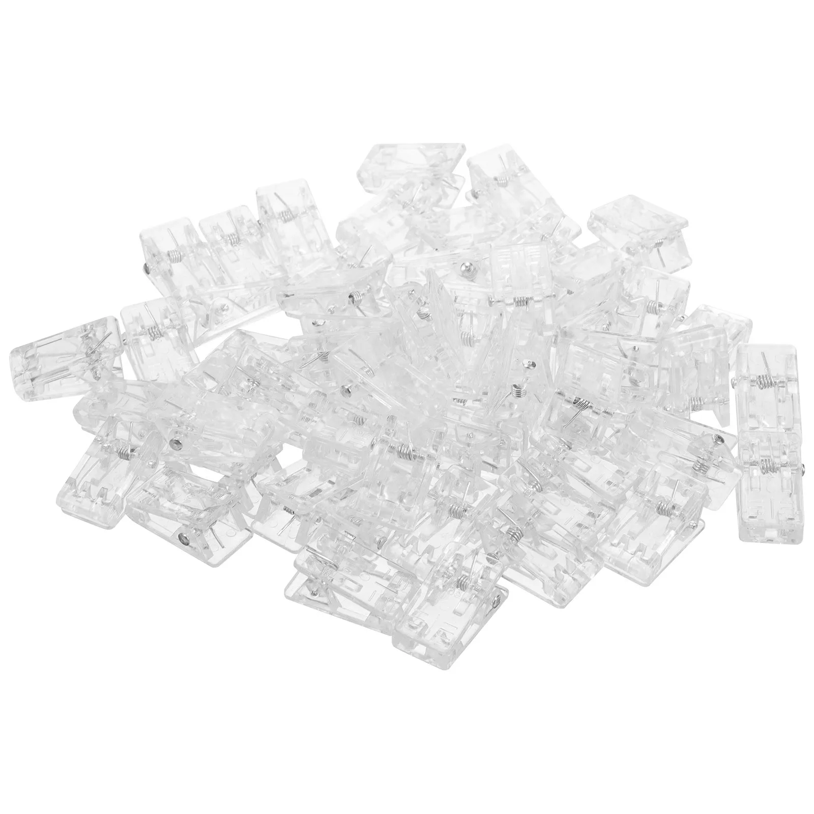 

60Pcs Transparent Spring Clips Clear Badge Clamps for Photo Wall Poster Hanging Office Use Clips for Paper Acrylic Badge Clip