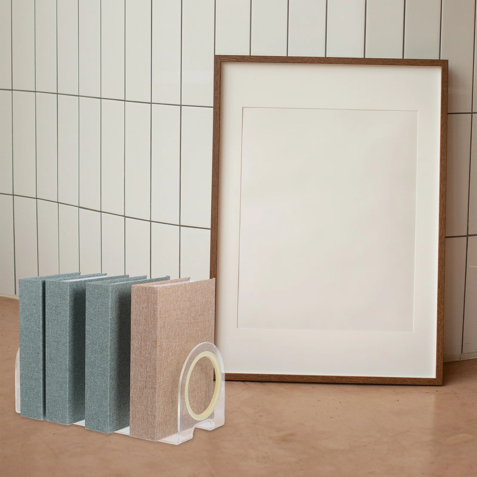 

Desktop Book Storage Rack Transparent Multifunction File Holder Document Organizer Office Desktop File Storage Organizer