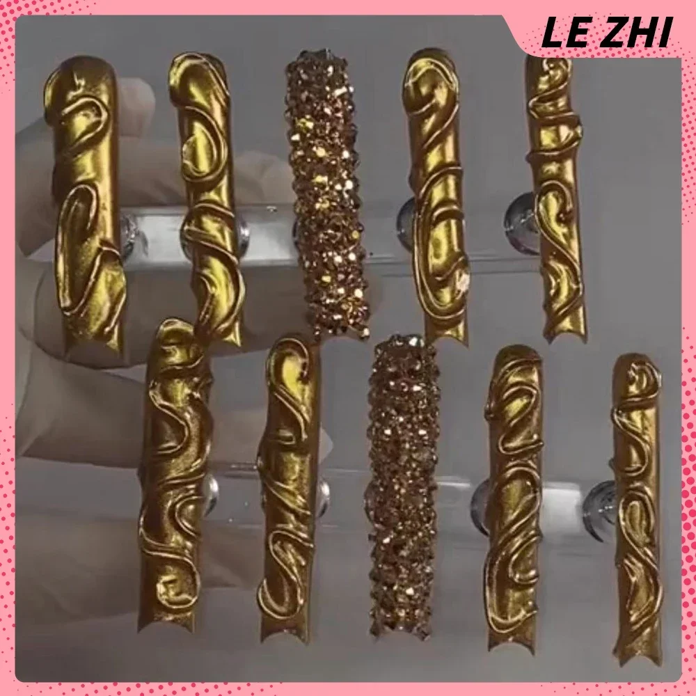 Xxxl Extra Long Quadrate Nail Art Butterfly Angel Diamond Coffin Stiletto False Nails Customizable Nail Party Stickers
