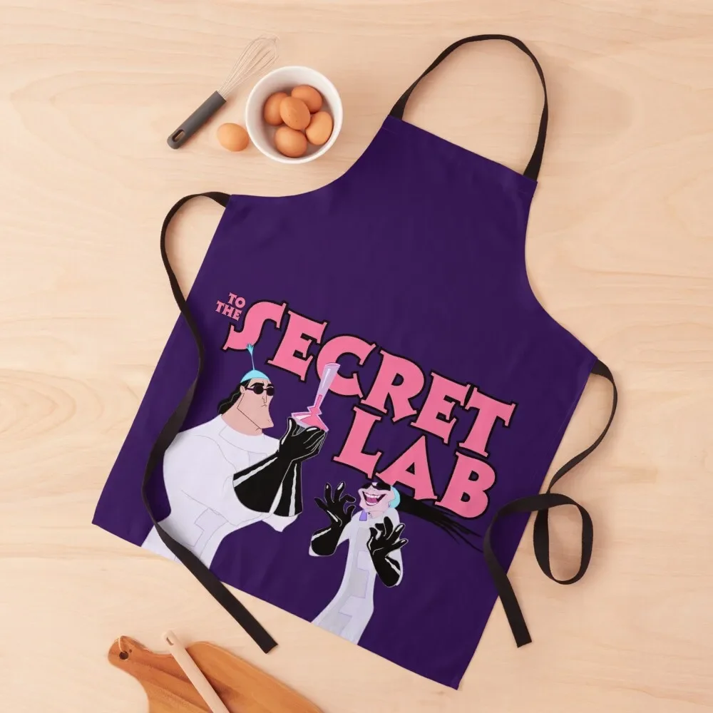 

To the Secret Lab! Ft Yzma and Kronk Apron Kitchen Items For Woman Hairdressing Apron