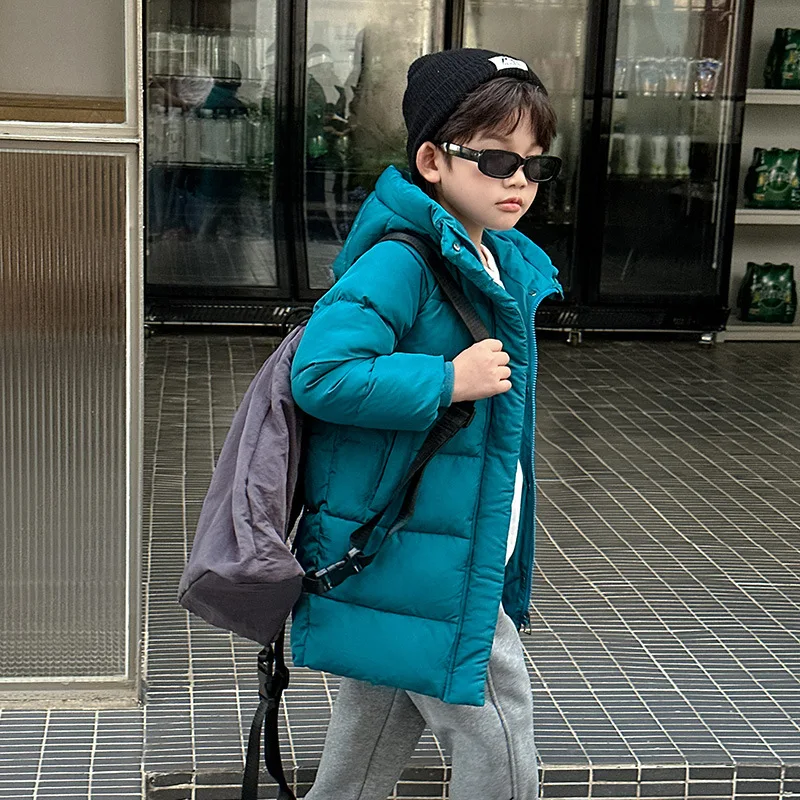 Winter Jacket Kids Boys Hooded Parkas Thick Warm Long Coat For Boys Jacket Children Clothes Winter Jacket For Girls Coat