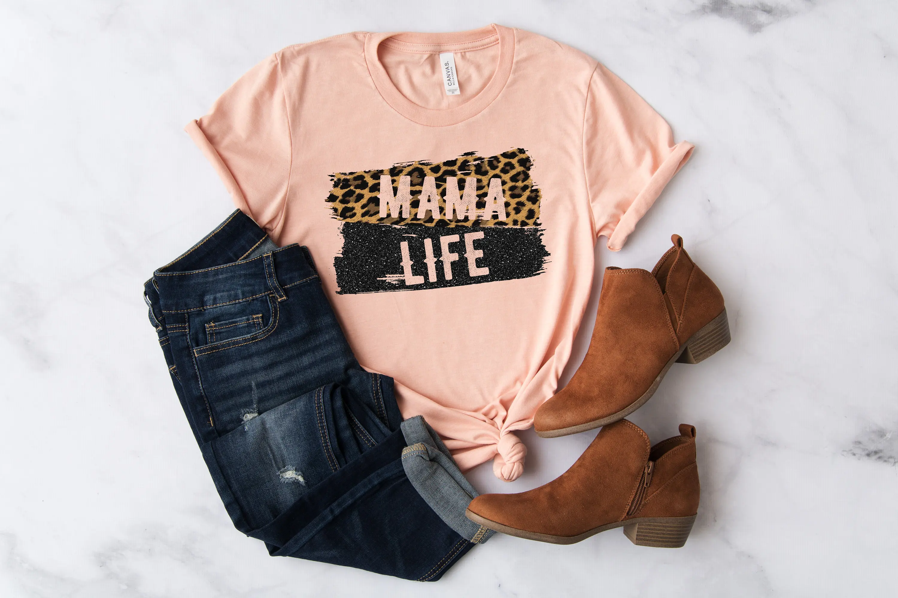 Mom Life T Shirt Lips Leopard Cheetah Mama Women'S