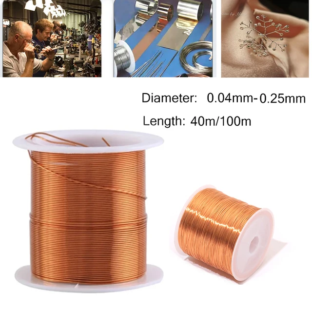1 cewka drutu miedzianego, drut emaliowany, akcesorium do cewki ręcznej o średnicy 0,04 mm-1,3 mm i długości 10 m-100 m do wyboru