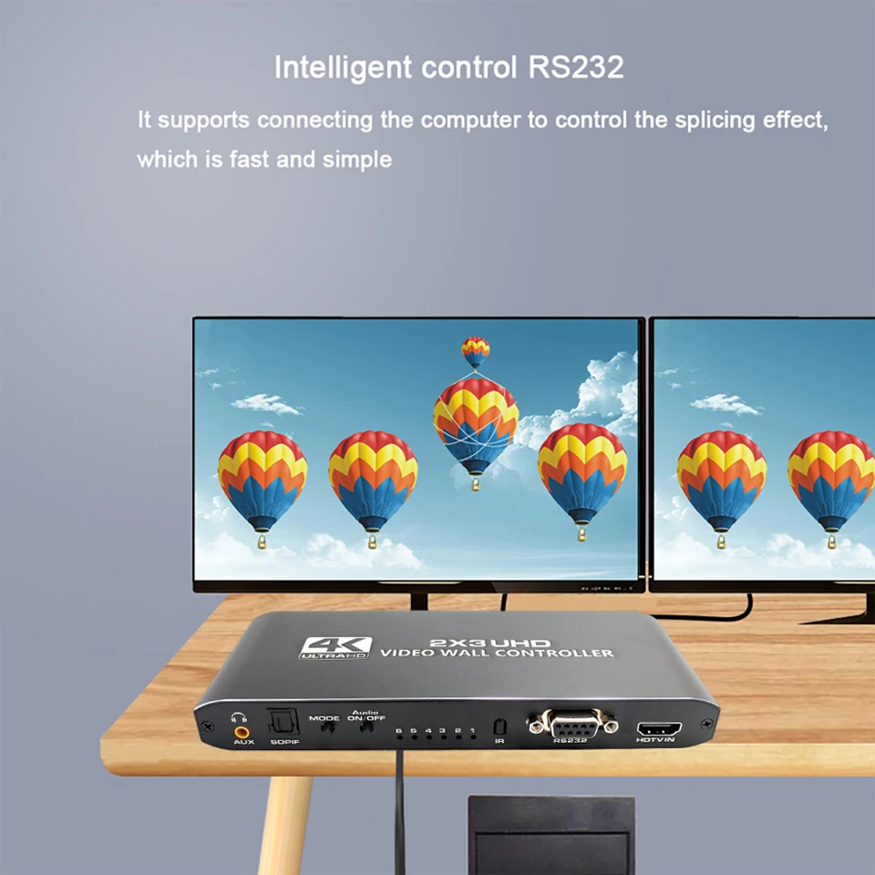 2x3 6 screen 4K HDMI TV Video wall Controller splicer 1X2 1X4 2x2 3x3 3x2 4X2 2X4 HDMI DVI multi video screen processor switcher