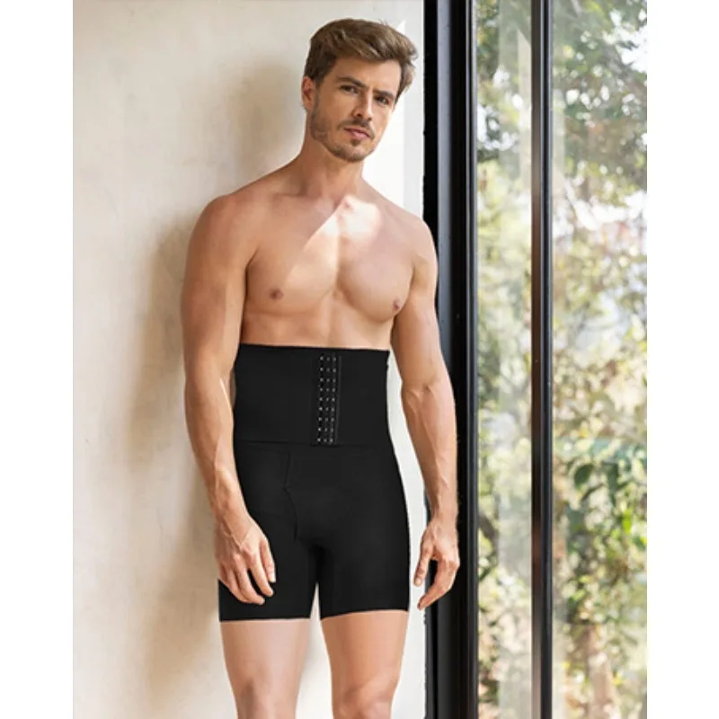 

Men's Breathable Double-Layer Waist-Training High-Waisted Leg Sculpting Pantyhose with Abdominal Compression