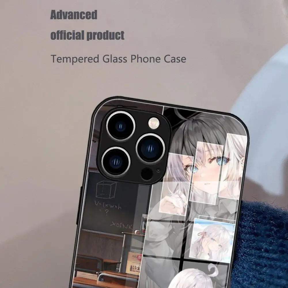 Alya Soms verbergt haar gevoelens in het Russische telefoonhoesje voor iPhone 17 16 15 Pro Max 14 13 12 Mini Plus Samsung glazen telefoonhoesje