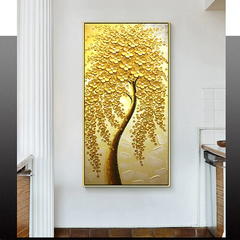 

Pure Hand-painted Oil Painting, Three-dimensional Fortune Tree Corridor, Entrance Hallway, Decorative Painting Home Decor