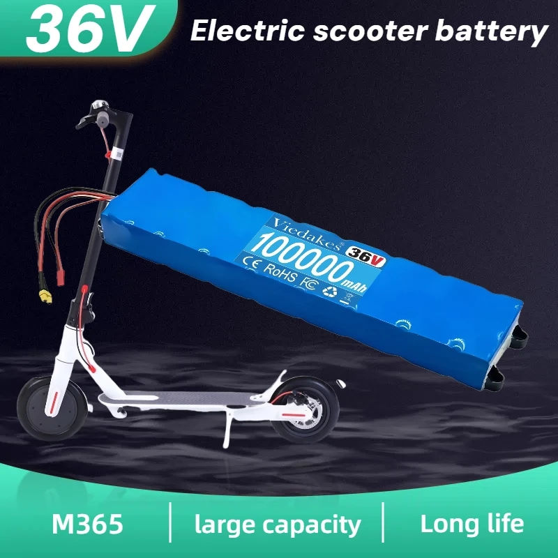 

2025 Newly Upgraded 10S3P 36V 100Ah (100000mAh) 18650 Lithium Battery Pack, Tailored for 36V M365 Electric Scooters battery