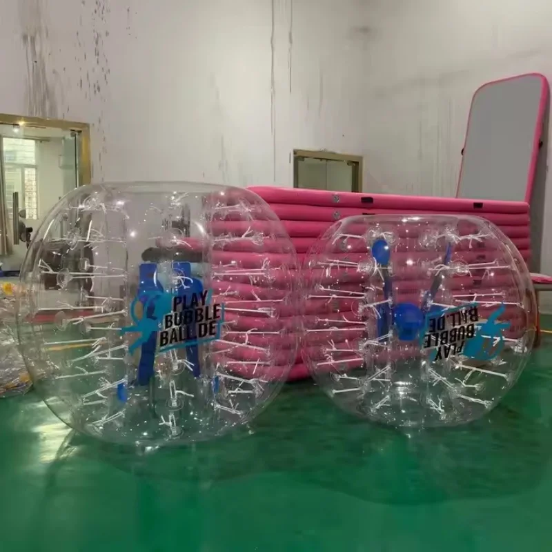 Aufblasbarer Blasen-Fußball, 1 m, TPU-Material, aufblasbarer Fußball-Stoßfänger, menschlicher Hamster-Ball für Kinder und Jugendliche