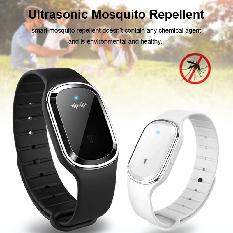 Braccialetto repellente per zanzare regolabile Braccialetto anti-zanzara Braccialetto in silicone anti-zanzara con ricarica USB per bambini Adulti