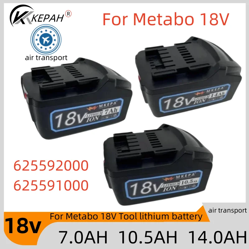 18V 14AH Battery for Metabo Cordless Power Tool Drill Drivers Wrench Hammers for Metabo 18V Battery 7AH-14AH 625592000 625591000