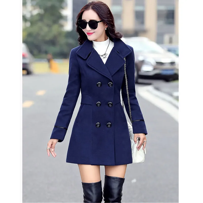 Autumn and Winter Wool Jacket Womens Clothing Medium Length Woolen Coats Slim Wild Elegant Female Korean Outerwear 3XL 2022