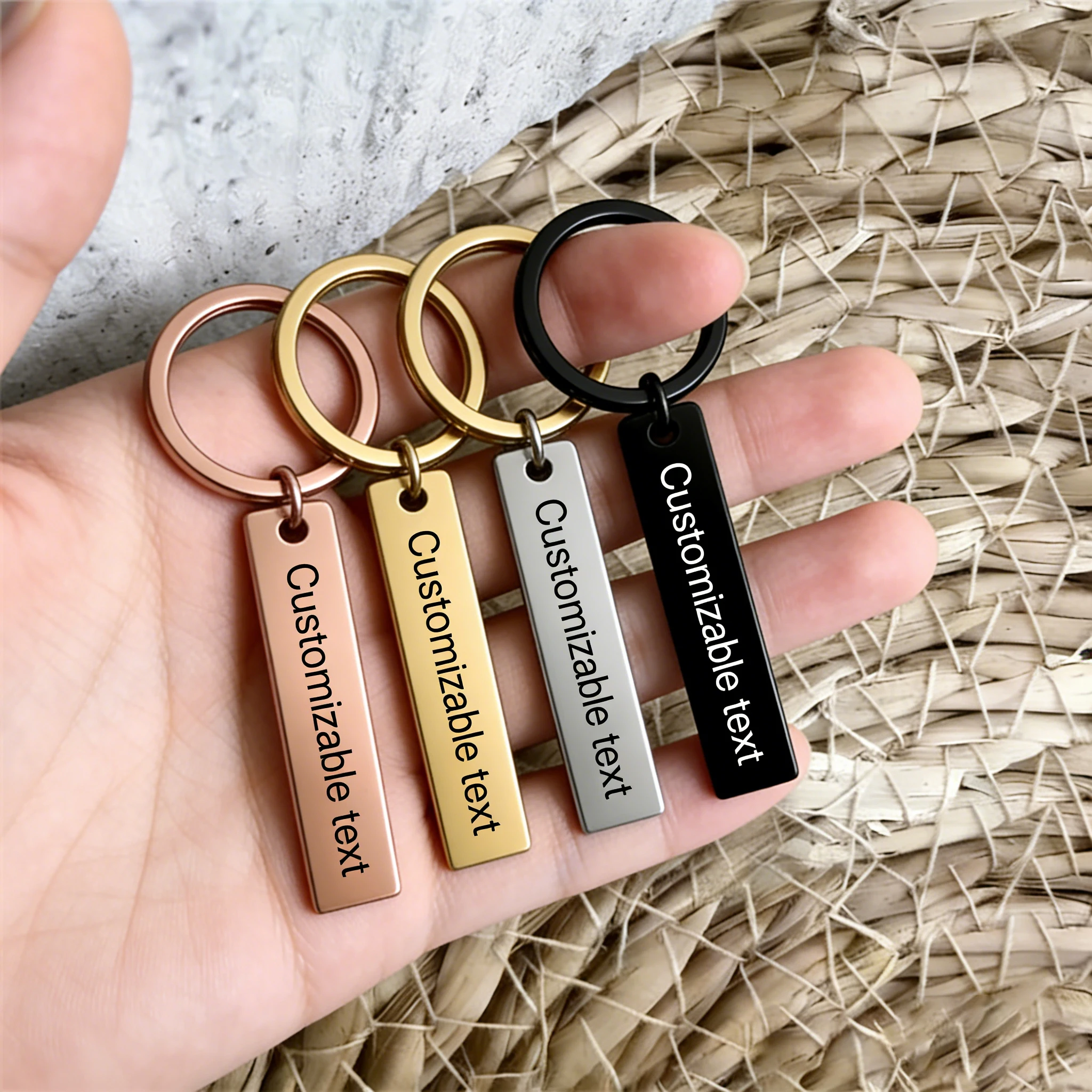 

Персонализированный гравированный брелок из нержавеющей стали с любым именем, датой, текстом, уникальный памятный ювелирный подарок для мужчин и женщин