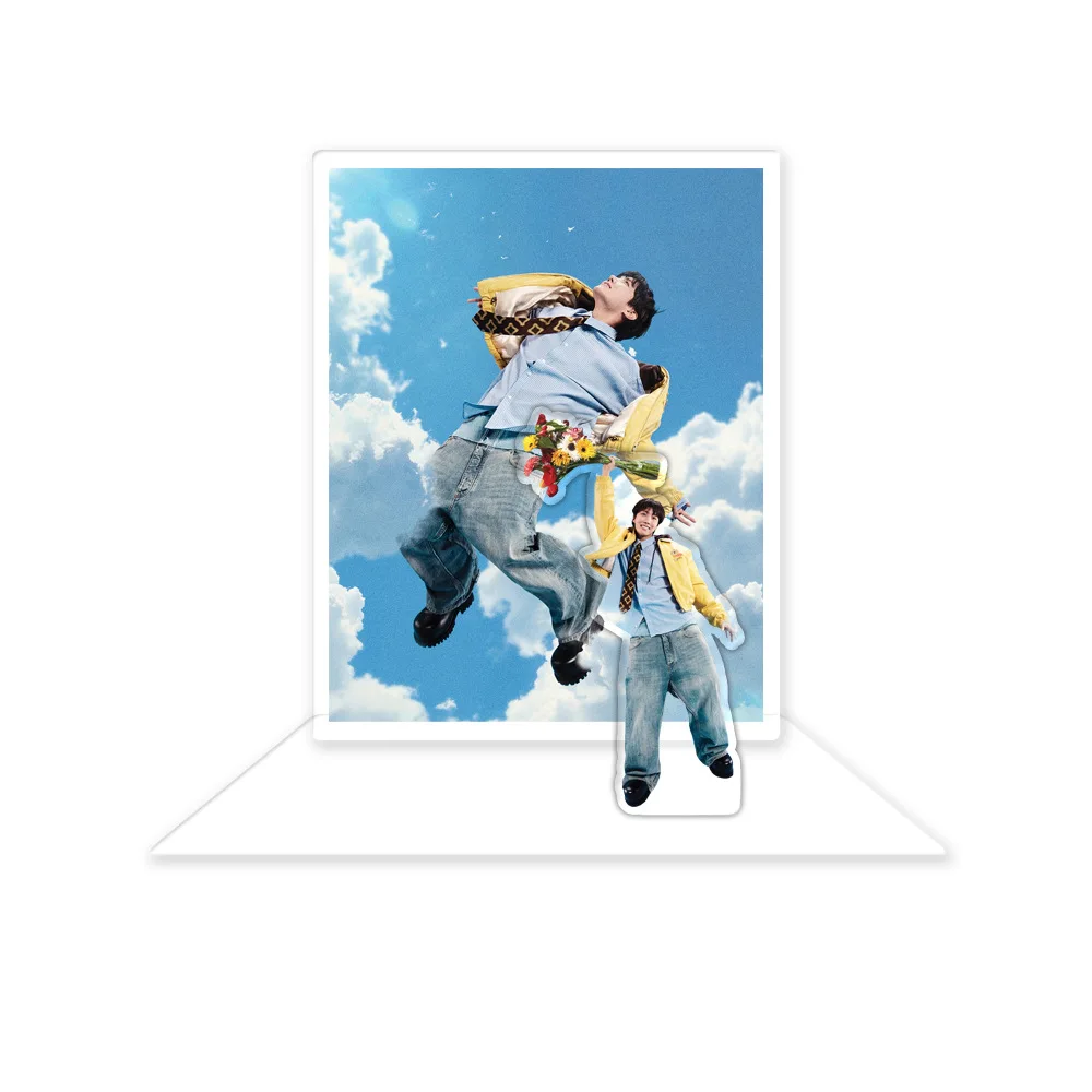 

New Kpop Idol Jhope with Background Double Inserted Acrylic Standing Plaque Desktop Ornament Desk Organizers Fans Collection