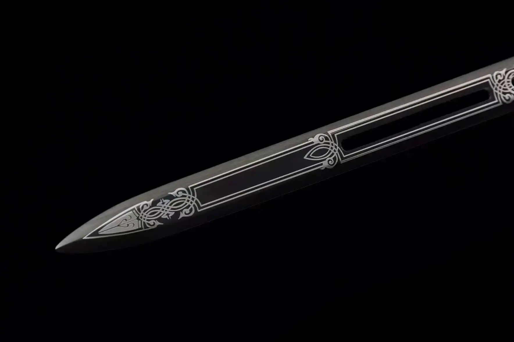 Hollowed Battle Sword, Han Dynasty Style, Cangyou, Handmade Multi Refined High Manganese Steel Blade, Unsharpened