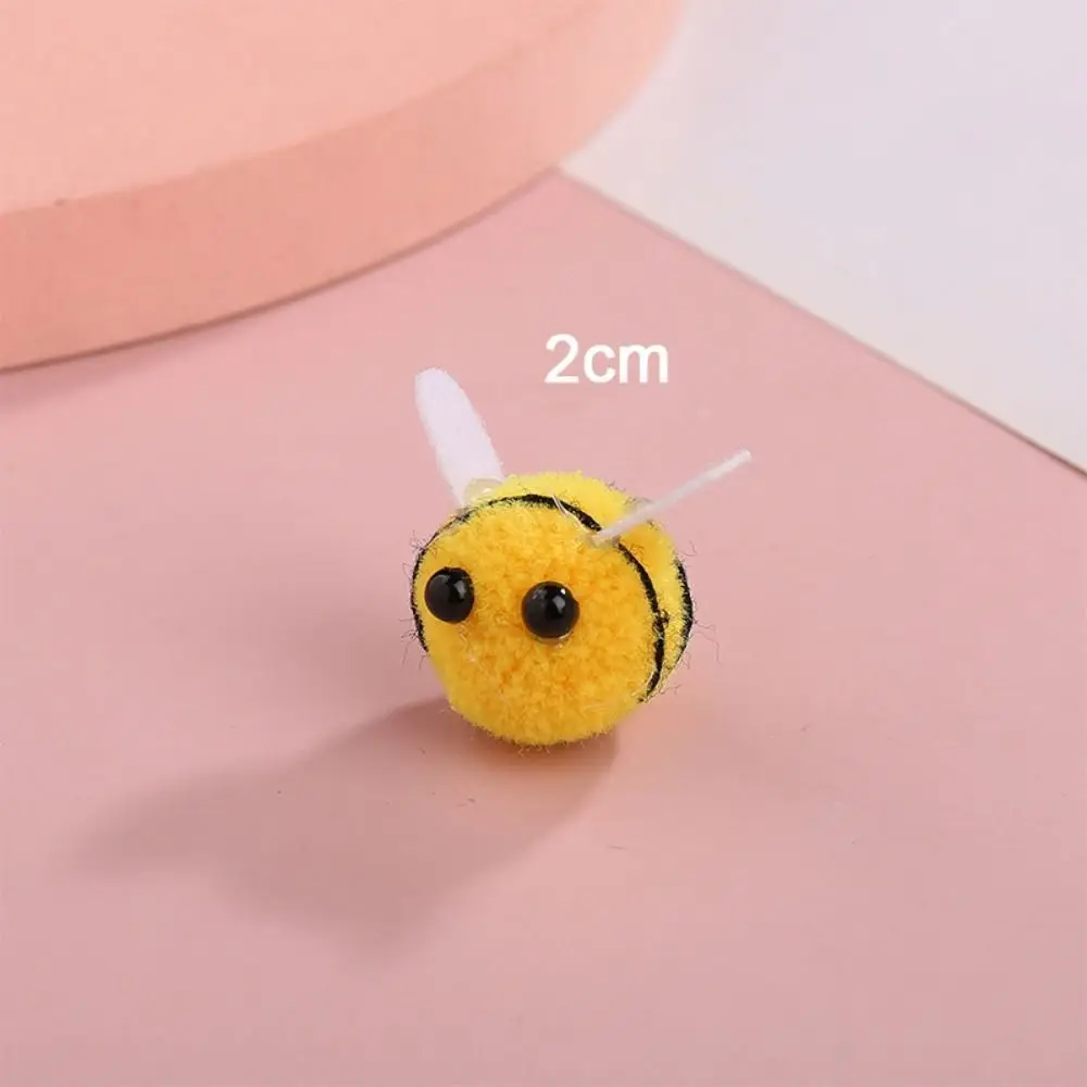 10pcs Yellow Wool Felt Little Bee Handmade Material Felt Ball Creative Artificial Bees Crafts Cute Mini Bee Clothing Decor