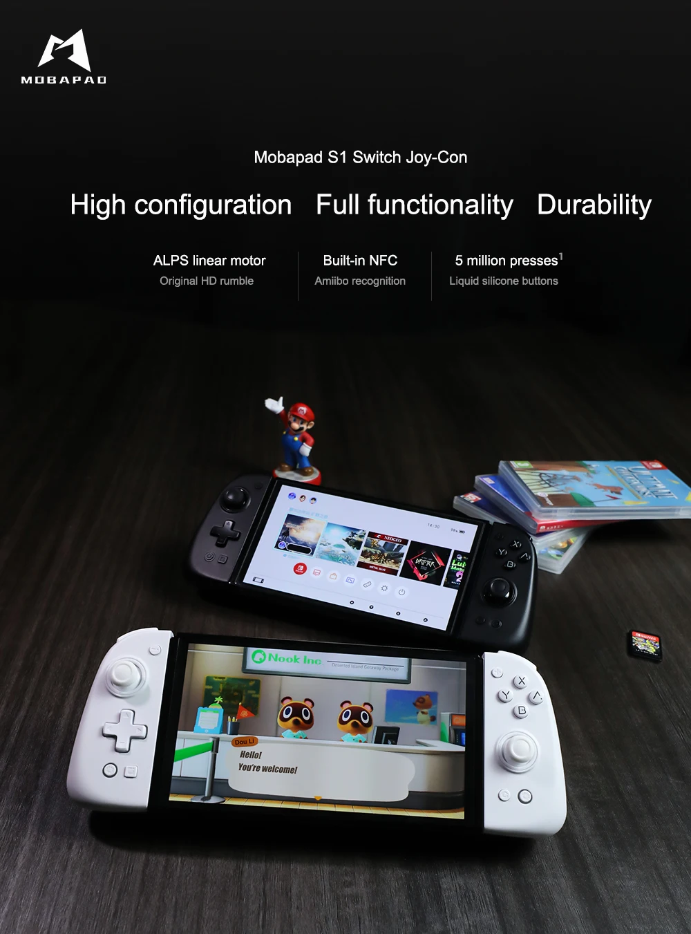 MOBAPAD S1 HD / S1 S Game Controller，Gamepad with Hall Joystick Console For Nintendo Switch NS OLED Joypad