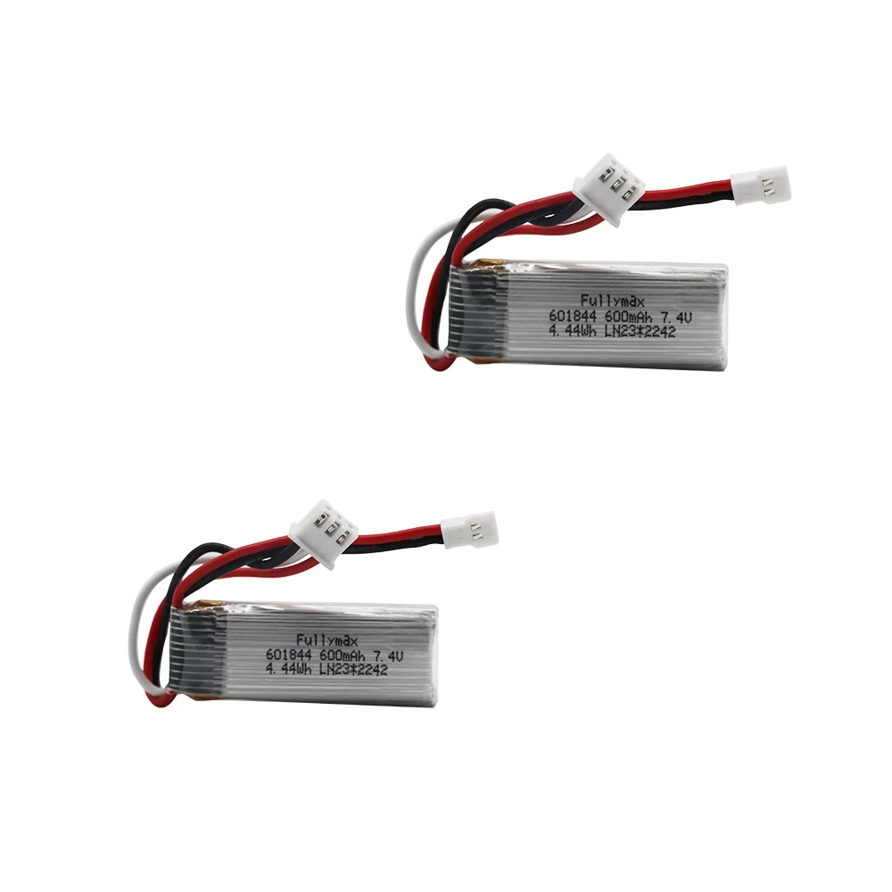 7.4V 600mAh 601844 Lipo Battery with USB charger for WLtoys F959 XK DHC-2 A600 A700 A800 A430 RC Car Parts 7.4v Battery 20C 2S