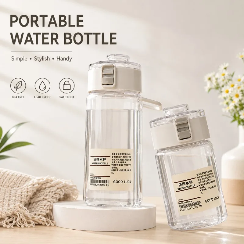 350/550/800/ml Portable Transparent Water Bottle Sports Water Cup  Outdoor Travel Office Essential Water Bottle Cup Reusable