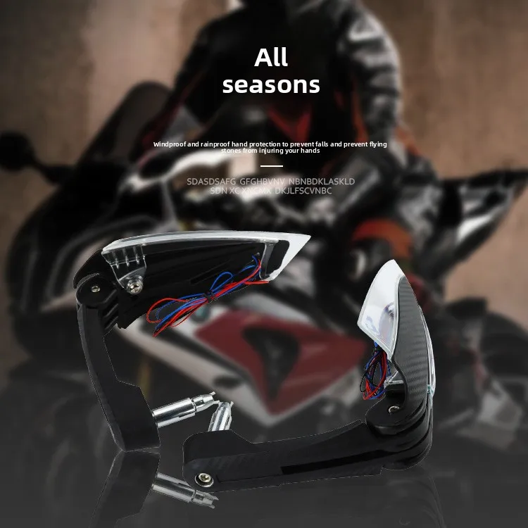 ملحقات الدراجة النارية LED شريط مستقيم أبيض واقيات اليد على الطرق الوعرة المعدلة لحماية الفرامل من الصدمات