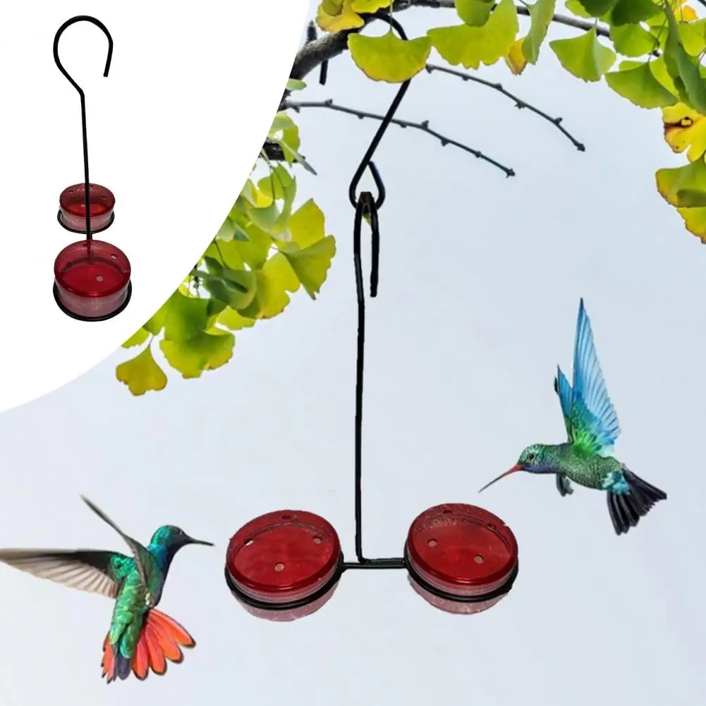 Professional Welding Bird Feeder Stackable Hanging Hummingbird Feeder Set with Metal Frame Plastic Bowl for Easy Refilling