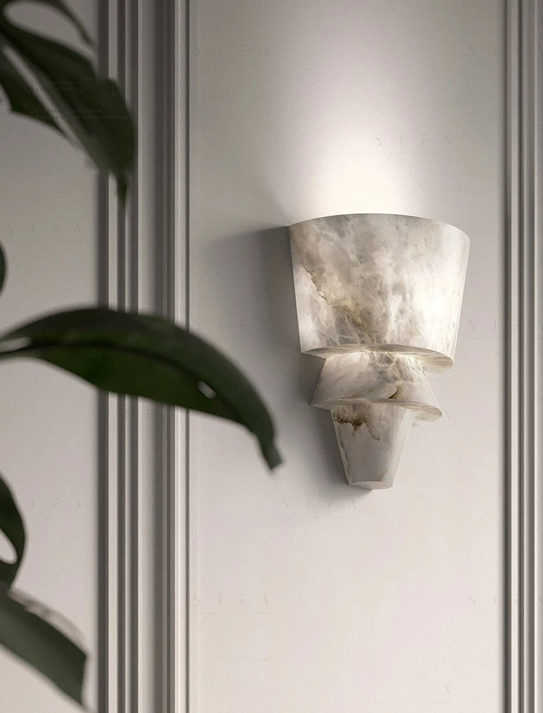 Italian Art Real Marble Wall Light G4 Bulb Home Sconce