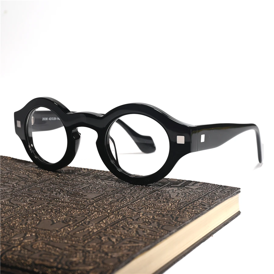 

Cubojue Round Reading Glasses Male Women Anti Blue Light 0 +100 150 200 250 300 Black Tortoise Acetate Eyeglasses Frame Thick