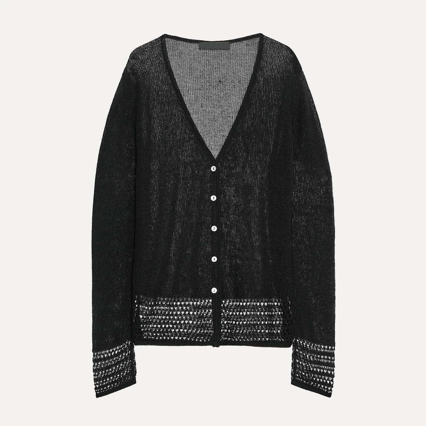 

Z Women's Knitted Long Sve Coat Me Eyelet Hem Faionable Personali 2025 New Arrival Polyester Fiber V-ne