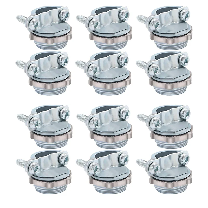 

A01F-Zinc Alloy Wire Clamps, 12 Pack 1/2 Inch Clamp Type Cable Connectors For NM Cables, Electric Wires, Metallic Conduit