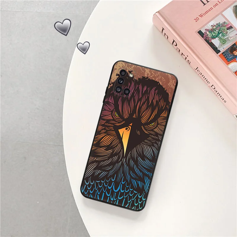 Phone Case for Samsung A35 5G A55 A02 A03 A04 A05 S8 S9 Note 10 Plus 9 8 A05S A04E Soaring Eagle Soft Black Silicone Cover