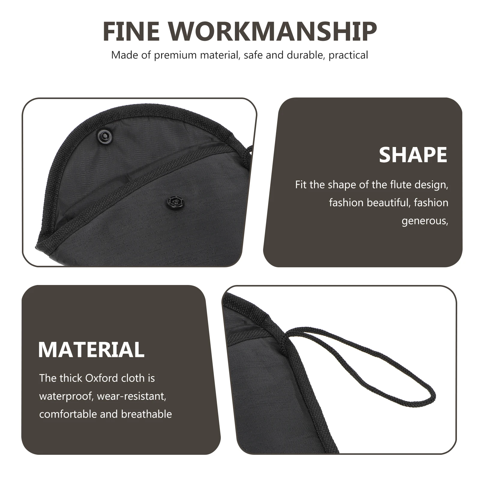 

5 Pcs Ocarina Storage Bag Waterproof Non Oxford Cloth Portable Protector for Musical Instrument Black Lightweight ganizer