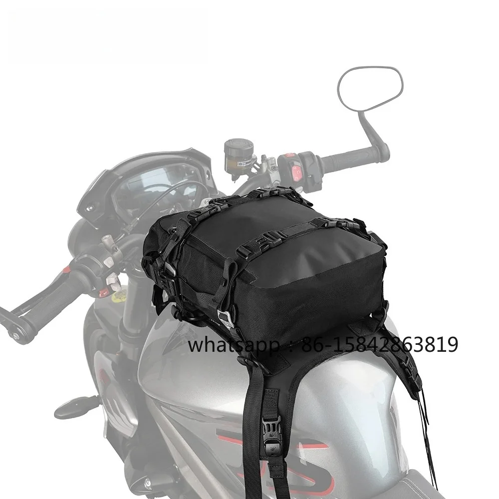 Motorcycle Tank Bag Set with Base Universal 10L Internal Waterproof Outdoor Riding Pack Travel Shoulder Bags Saddle