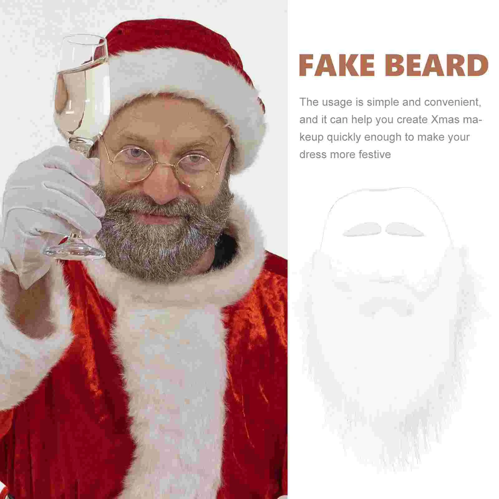 Christmas Beard Eyebrows False Props Fake Xmas Face Mustache DIY Decoration Plush Decors for Cosplay Elder