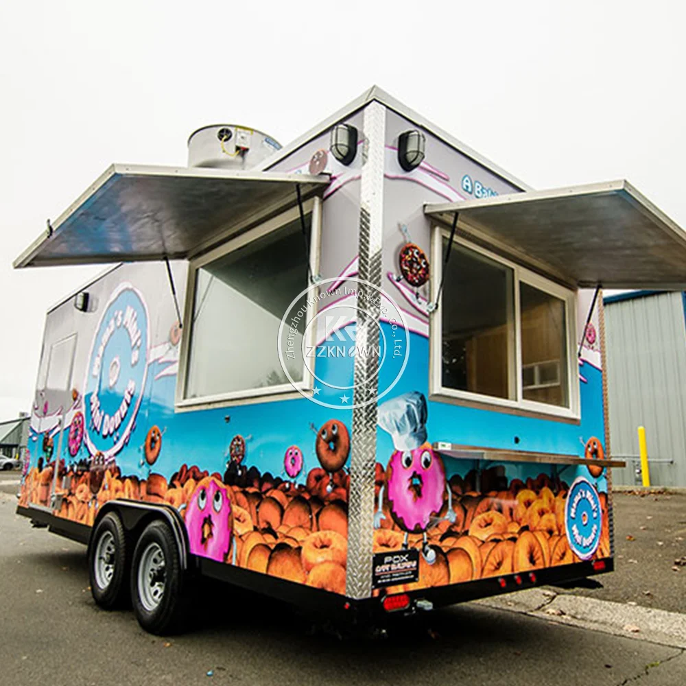 Outdoor Vending Food Trailer, totalmente equipado com Food Truck, Cozinha e Restaurante, EUA e Miami, 2024