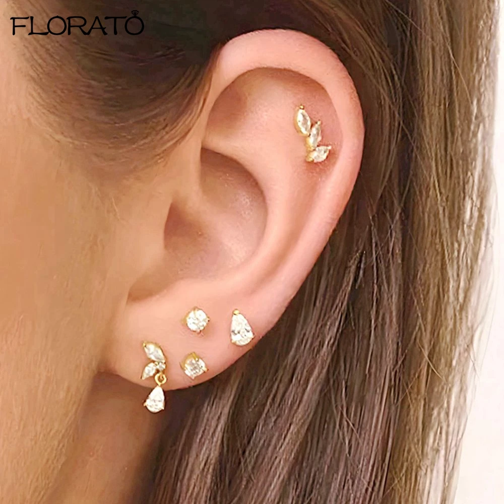 

925 Sterling Silver Needle Exquisite Shining Zircon Stud Earrings for Women 2026 New Small Earrings INS Minimalism Jewelry Gifts