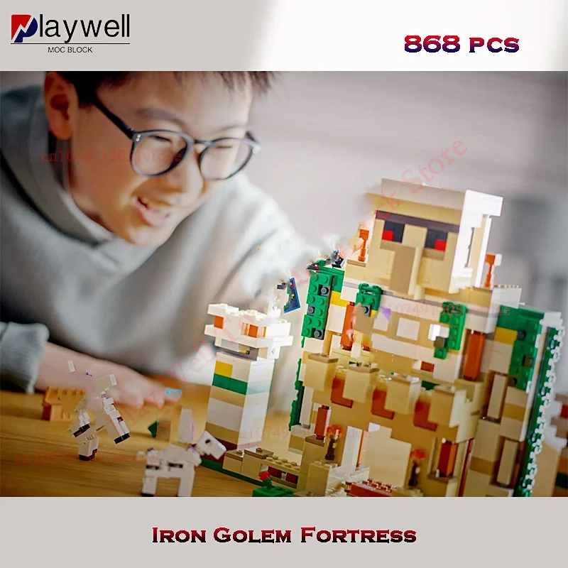 868Pcs Eisen Golem Festung Spiel Modell Moc Verformbare Bausteine Ziegel Spielzeug für Kinder