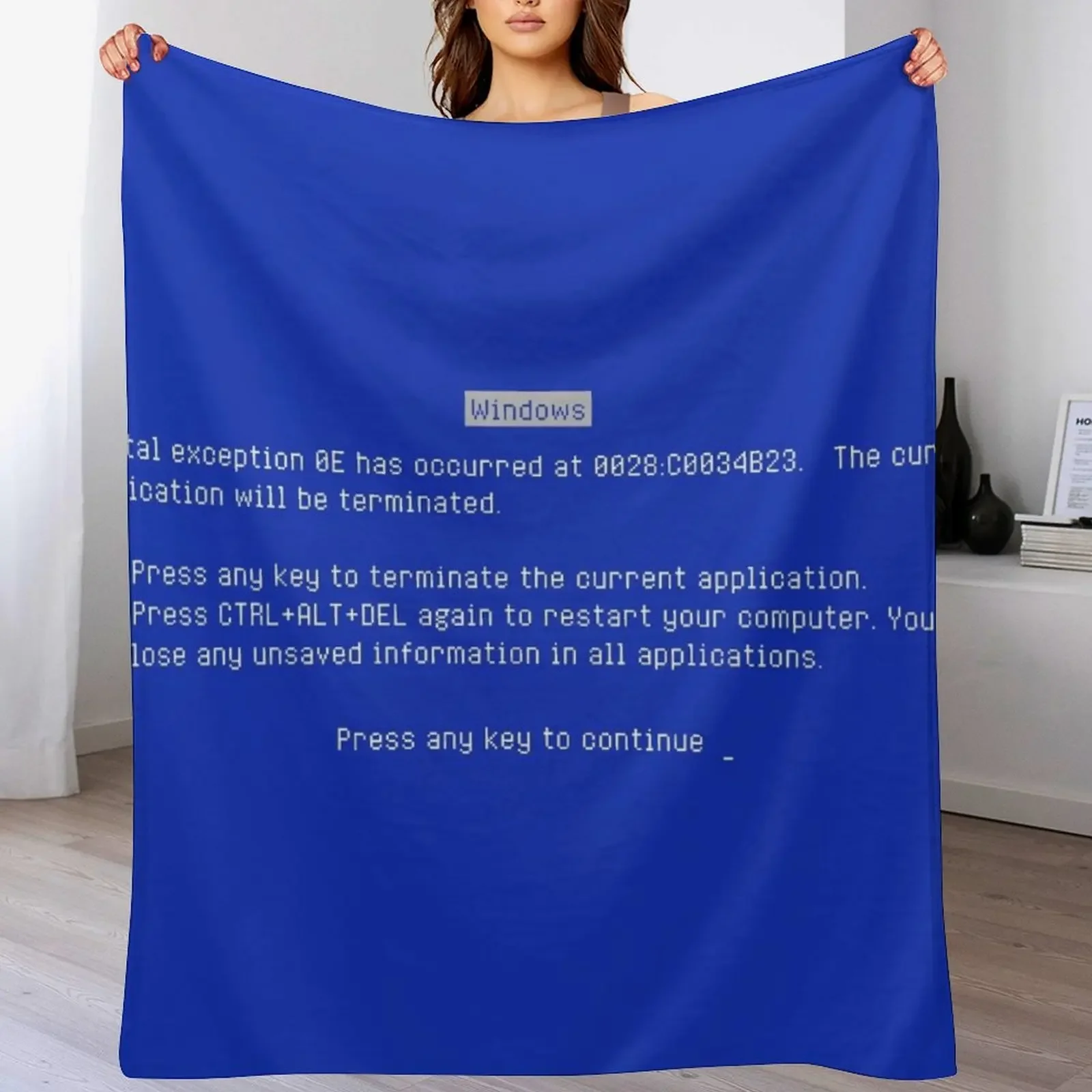 Blue Screen of Death (BSOD) Throw Blanket Outdoor Soft Blanket for Picnic Beach Camping