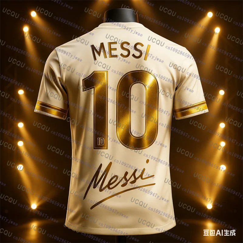 Nueva llegada Edición especial Messi No.10 camiseta de fútbol deporte de gran tamaño uniforme de entrenamiento de manga corta camiseta de fútbol para niños/adultos