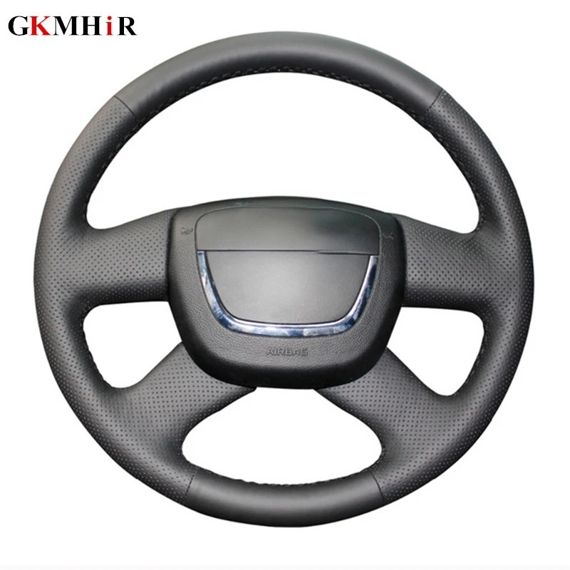 Hand-stitched Black Artificial Leather Car Steering Wheel Cover for Skoda Octavia Superb 2012 Fabia Skoda Octavia a5 2012