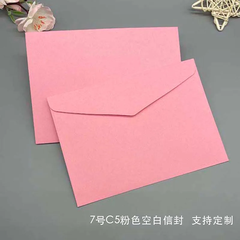 Custom.-Border Blank In-Stock No.Western Wedding Invitation Pink Invitation Envelope Colorful Envelope High-End Feel