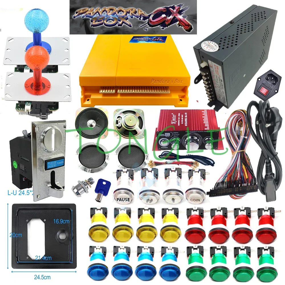 

PANDORA BOX CX DIY FULL KIT with 28p Jamma Cable LED Arcade Joystick Coin Acceptor Arcade Amplifier for Arcade Machine Cabinet