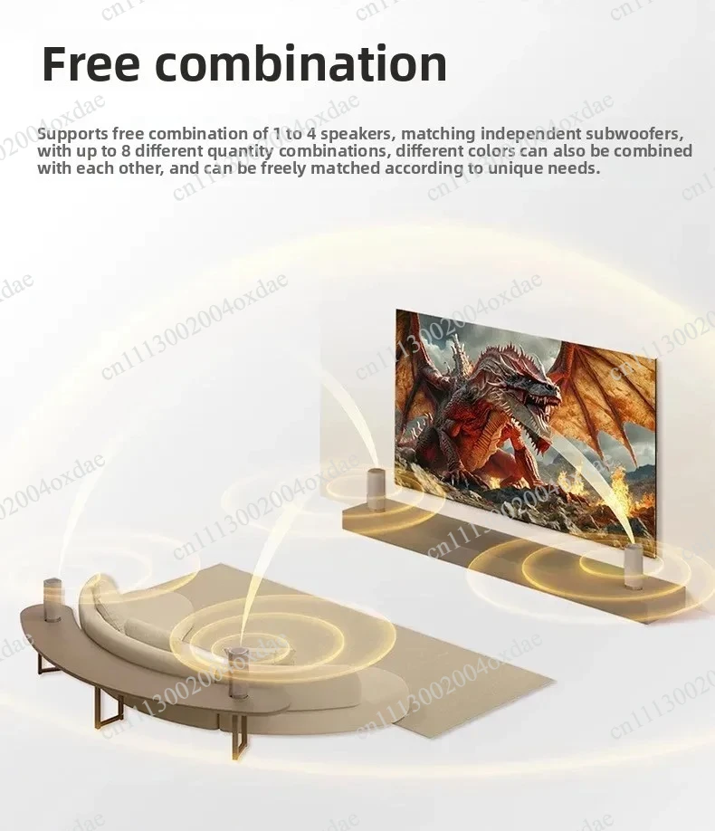 130W Vertical Cylindrical Wireless Bluetooth Speaker Super Subwoofer Home Theater Sound System For TV