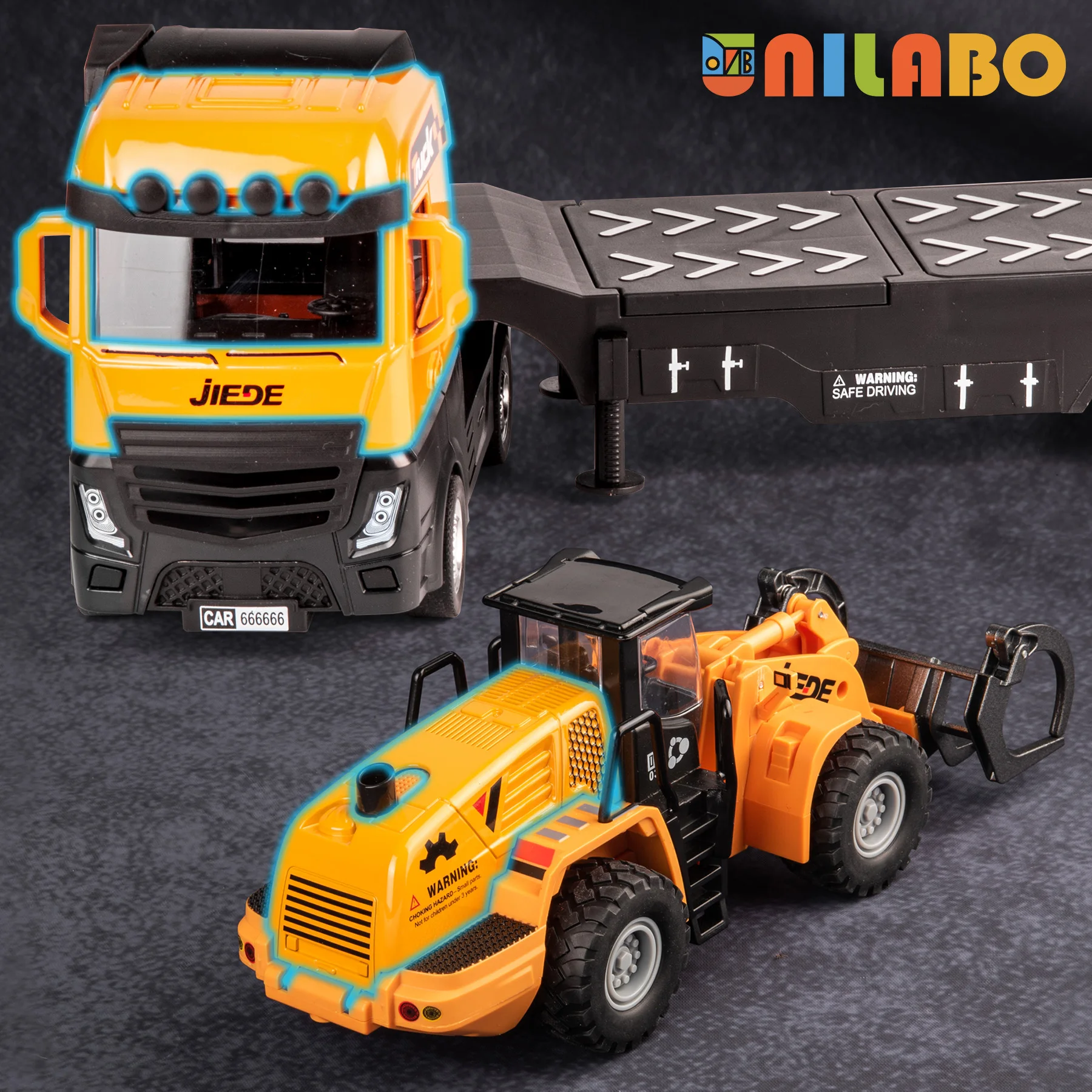 Alloy 1:40 Scale Construction Vehicle Inertia Toys - Pull Back Excavator, Bulldozer & Road Roller, Durable Birthday Kids Gift​