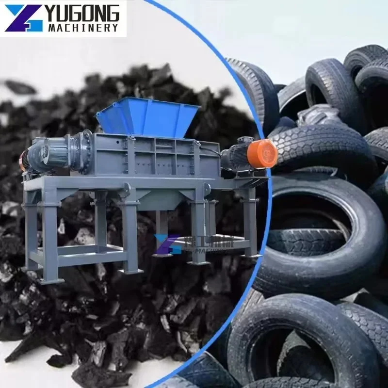 Mobile Scrap Car Used Tyre Recycling Equipment Tile Rubber Crusher Trade Tyre Shredding Machine Tire Shredder for Sale Price