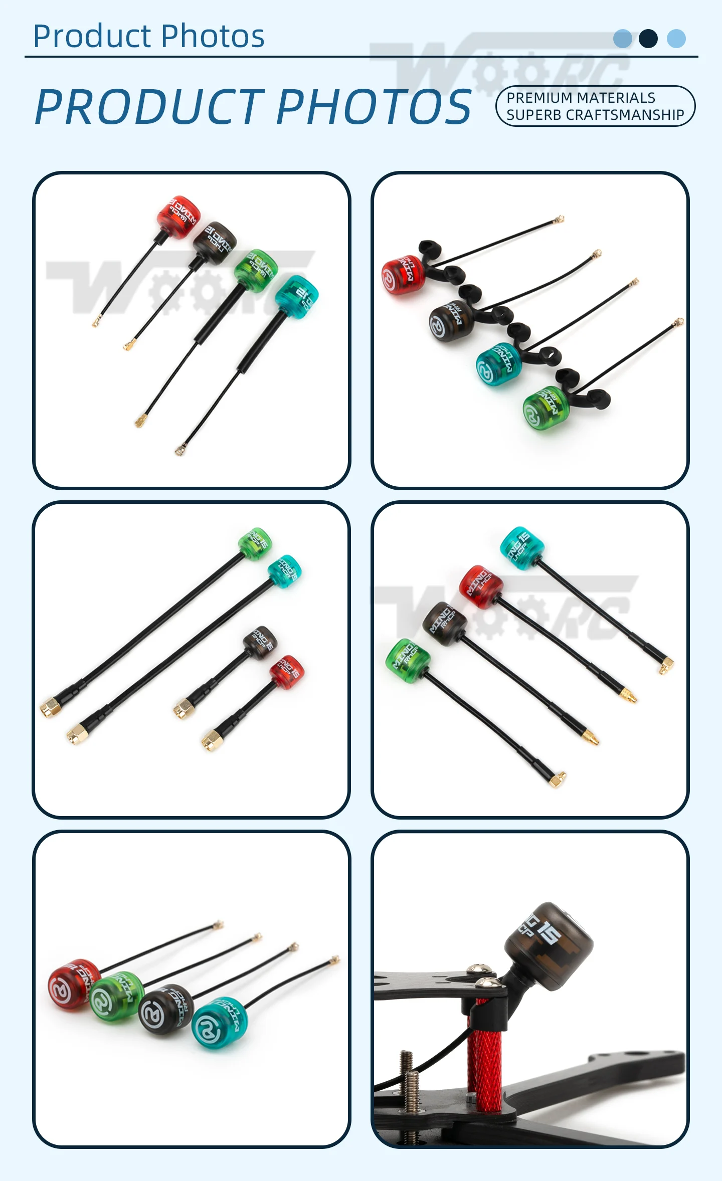 5.8G Mini Lollipop RHCP FPV Antenna High Gain 3.3Dbi IPEX IPEX-G IPEX-Y SMA Connector for Transmitter/Receiver RC Racing Drone view 3