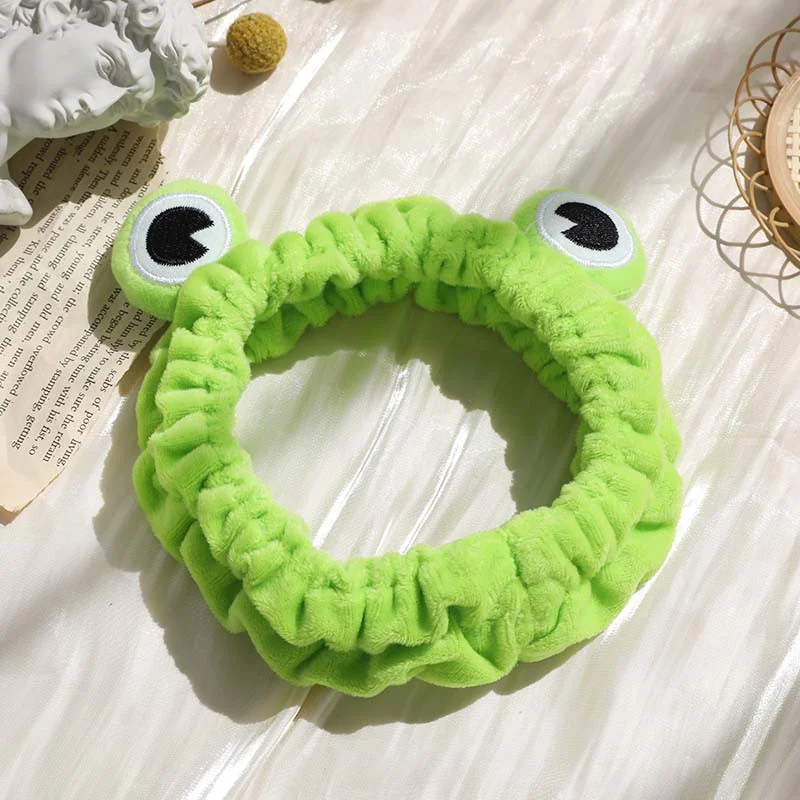 Funny Frog Washing Face Hairband for Women Korean Ins Cute Hair Band Cartoon Animal Velvet Girl Headband Hair Accessories